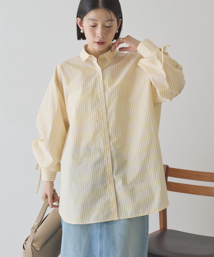 AMERICAN HOLIC「【WEB限定】イージーケアバックギャザーリボンシャツ」|シャツ・ブラウス|