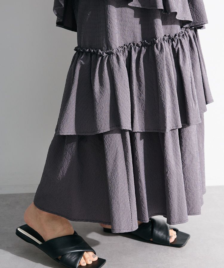 Green Parks「・ELENCARE DUE ギンガムティアードスカート」|スカート|