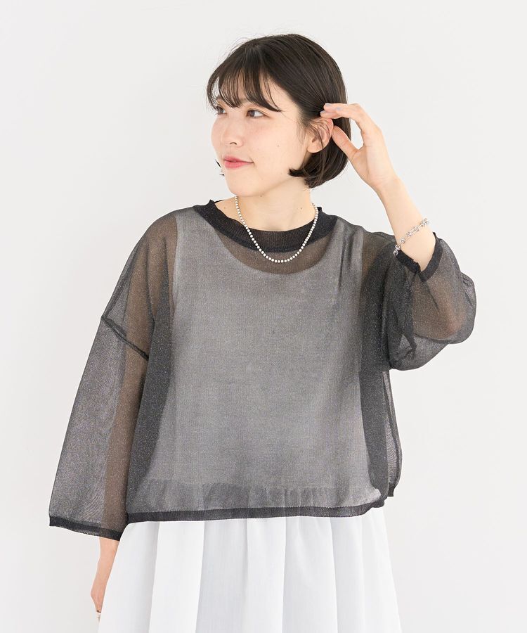 Green Parks「・ELENCARE DUE ラメシアーニットプルオーバー」|ニット・セーター|Black