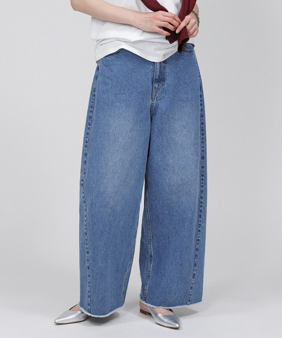 BABYLONE「バレルレッグデニムパンツ」|デニム|ﾌﾞﾙｰ