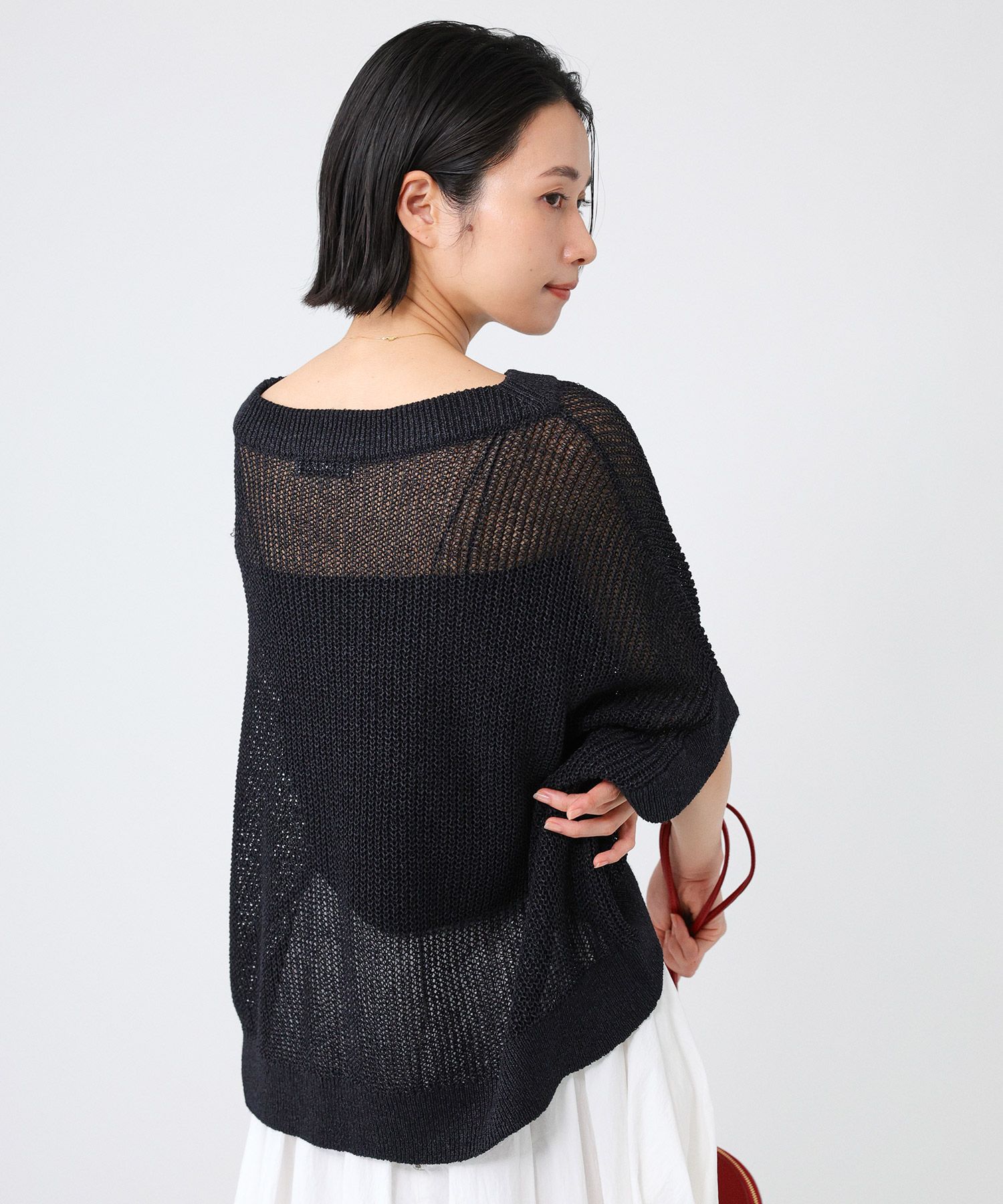 BABYLONE「ペーパーフレンチ袖プルオーバー」|ニット・セーター|