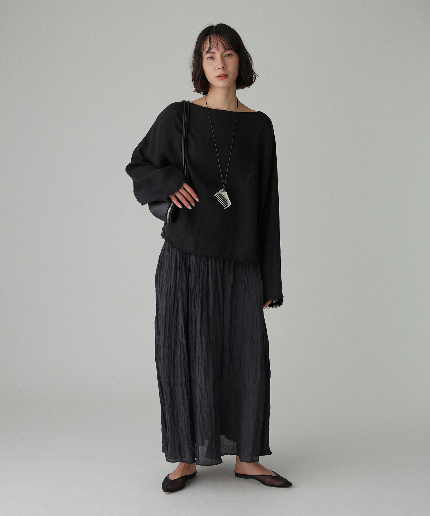 BABYLONE「リネンボートネックブラウス」|シャツ・ブラウス|