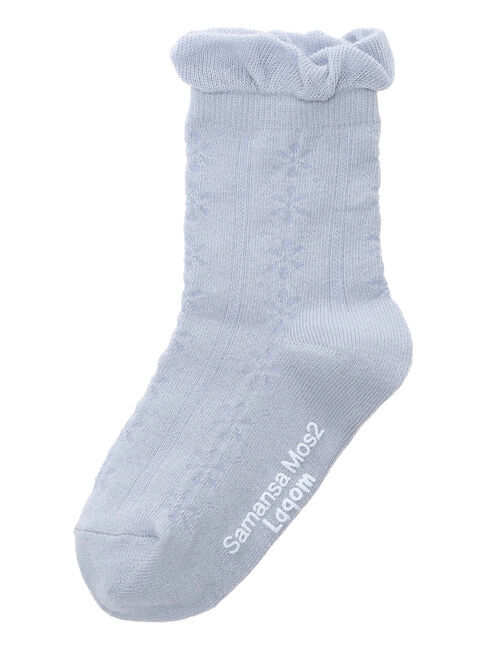 Samansa Mos2 Lagom「透かし編みソックス」|ソックス|サックスブルー