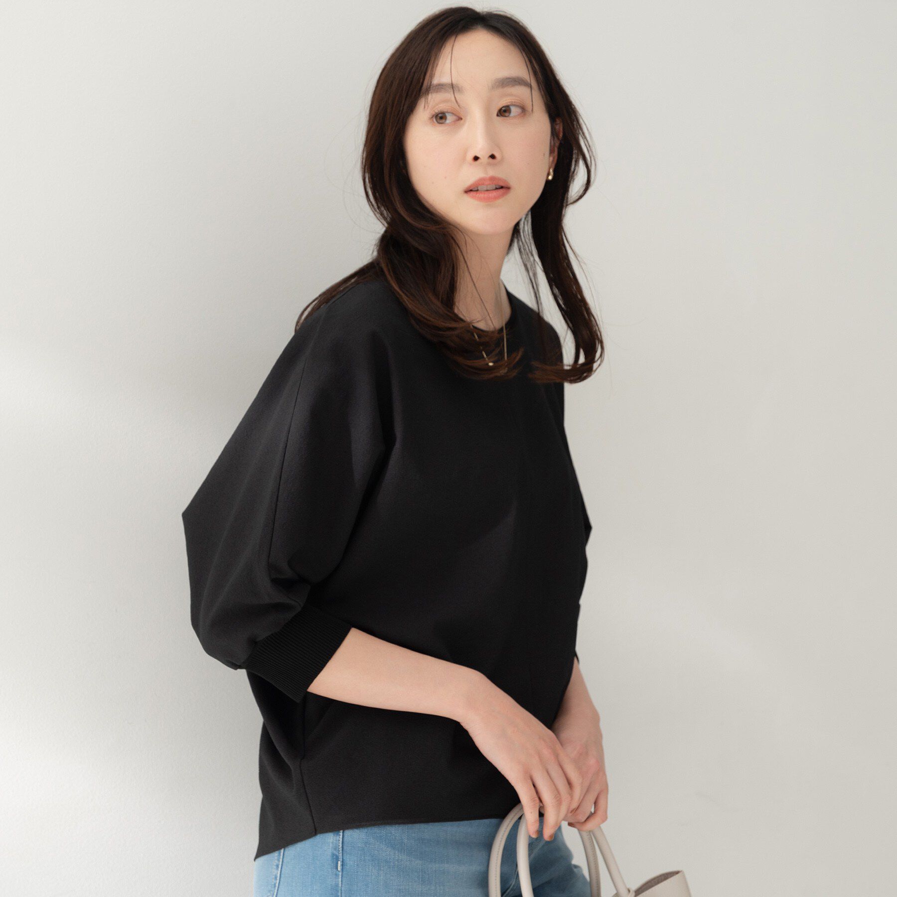 UNTITLED「【吸水速乾/UVカット】ドルマンスリーブプルオーバー」|シャツ・ブラウス|ブラック(019)