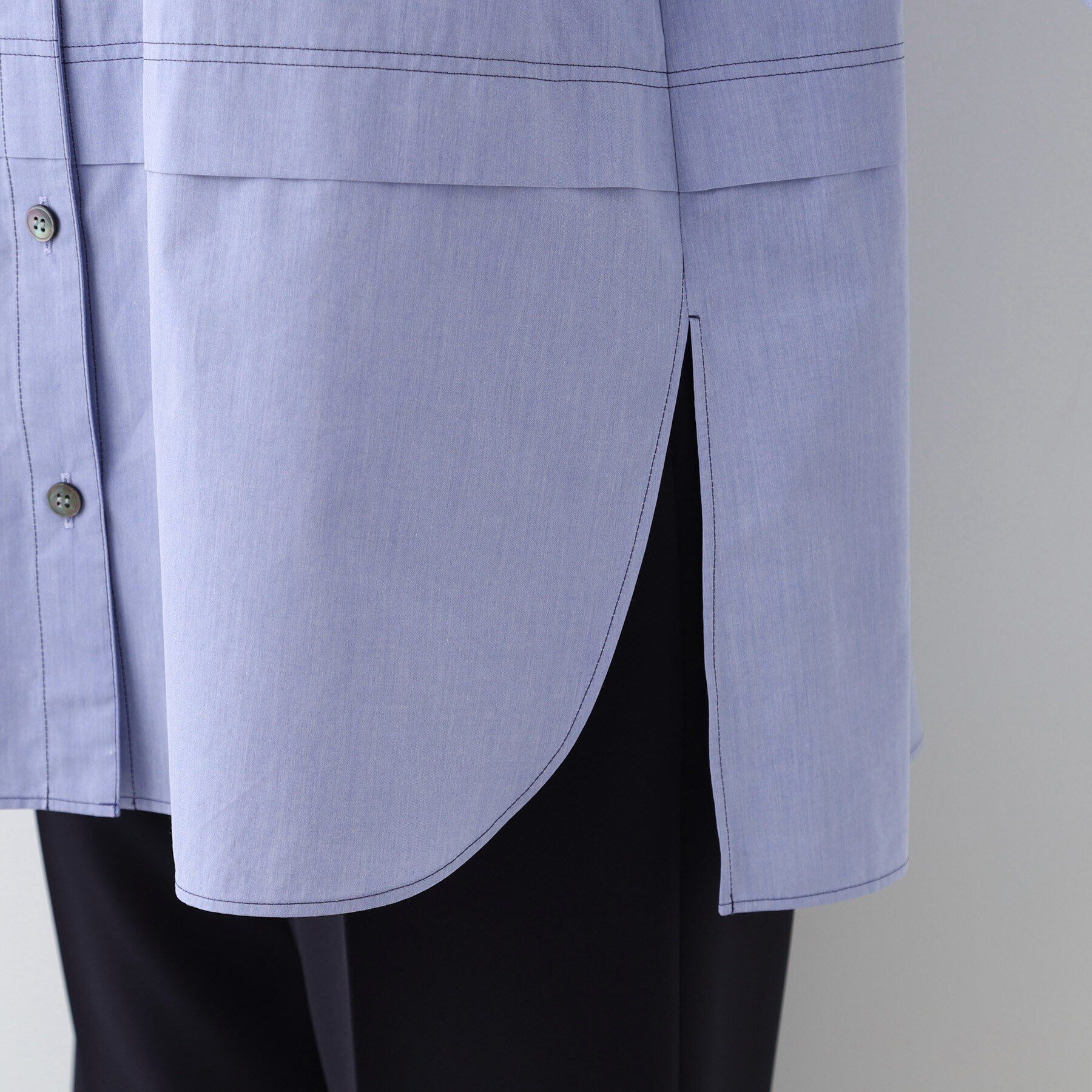 INDIVI「【日本製／インポート素材】重ね着風オーバーサイズブラウス」|シャツ・ブラウス|