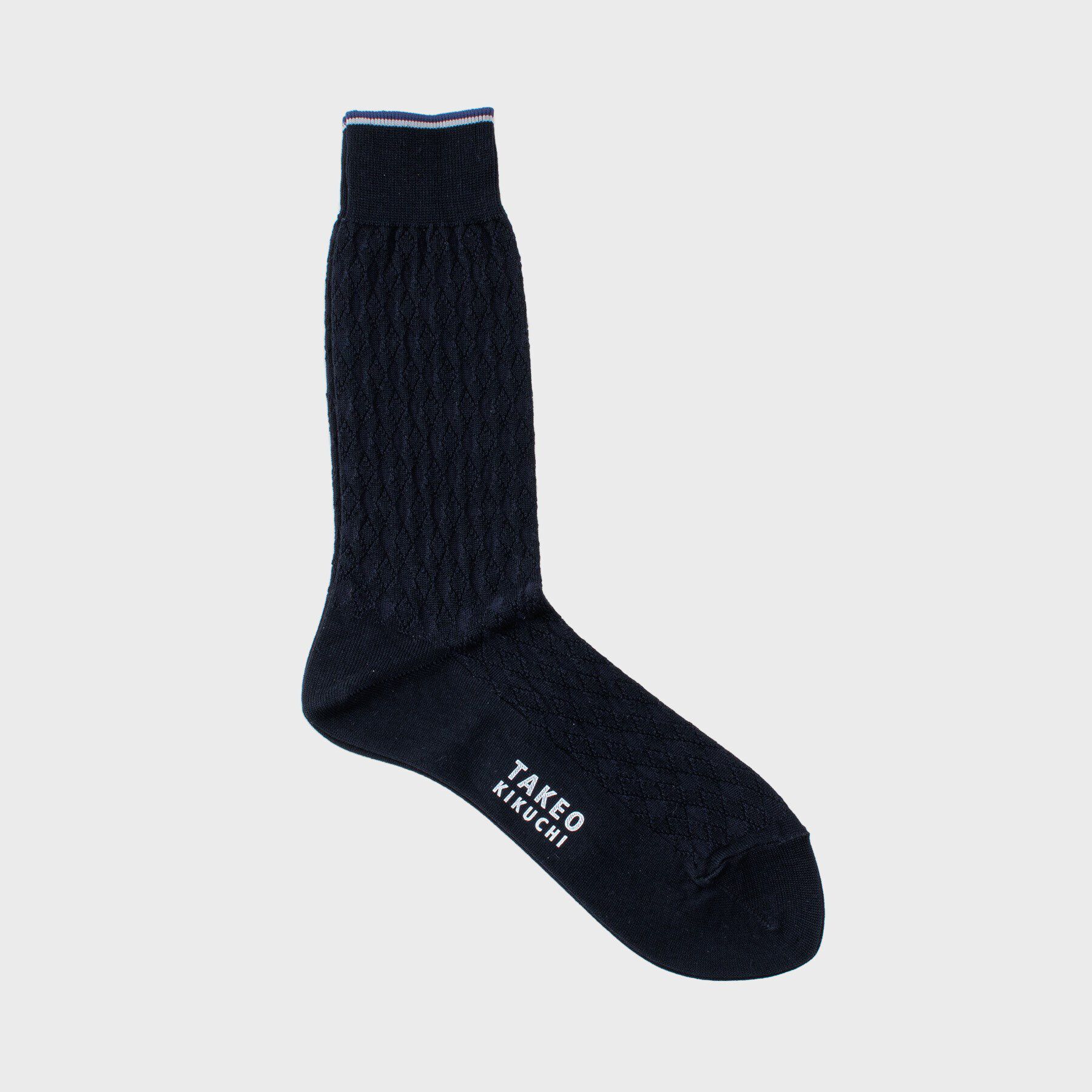 TAKEO KIKUCHI「【抗菌防臭/日本製】リンクスダイヤ柄 ドレスソックス」|ソックス|ブルー(093)