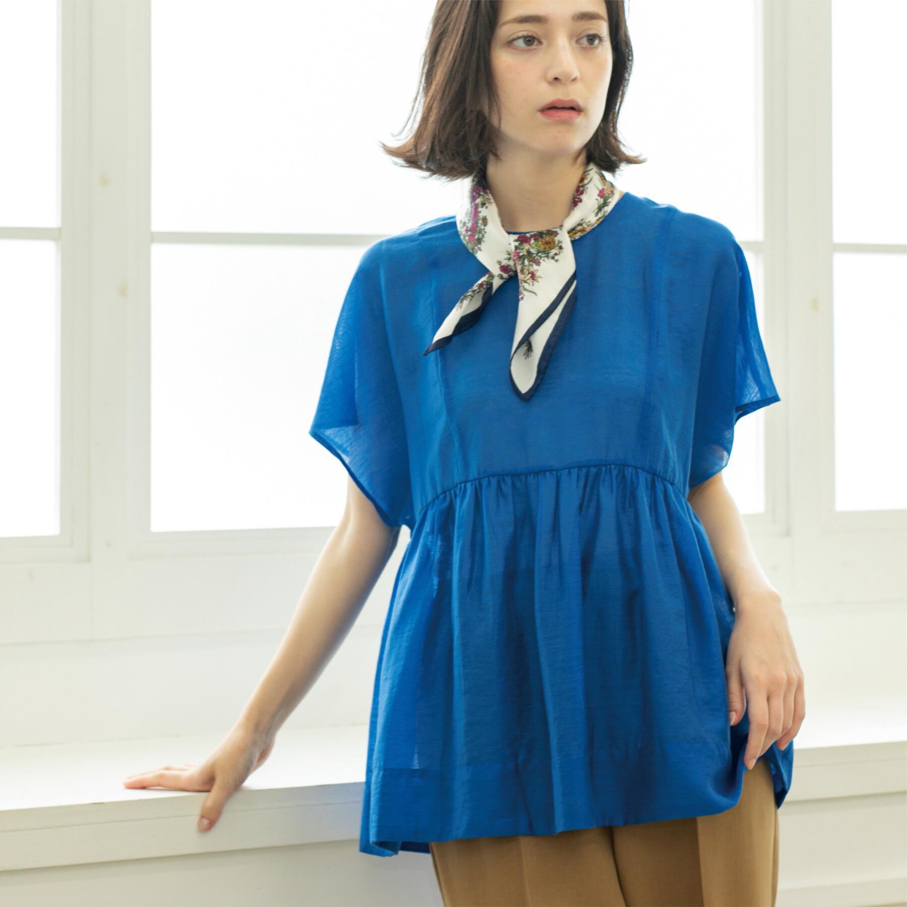 OPAQUE.CLIP「麻混シアーペプラムブラウス【洗濯機洗い可】」|シャツ・ブラウス|