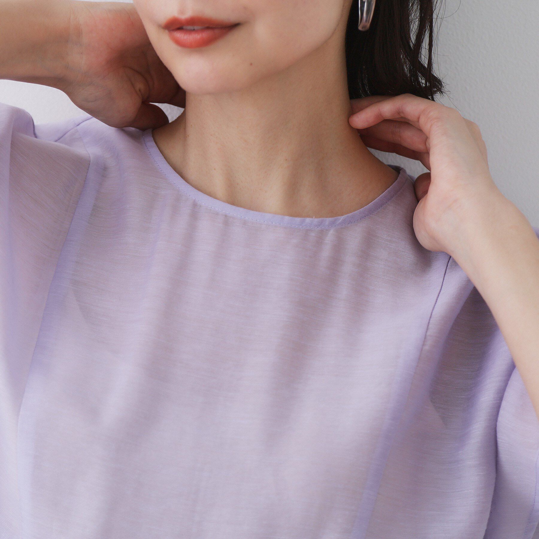 OPAQUE.CLIP「麻混シアーペプラムブラウス【洗濯機洗い可】」|シャツ・ブラウス|