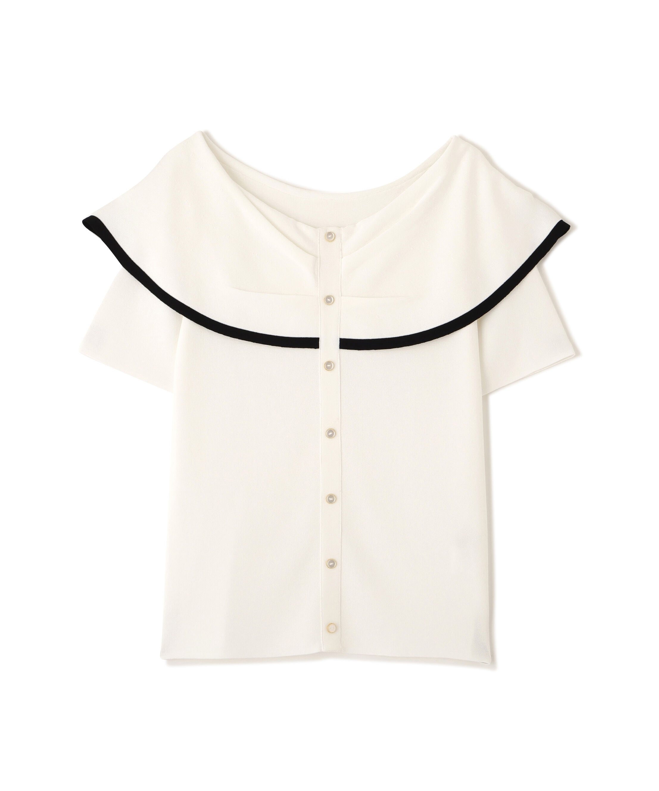 PROPORTION BODY DRESSING「トリムラインケープニットトップス 26SS」|ニット・セーター|