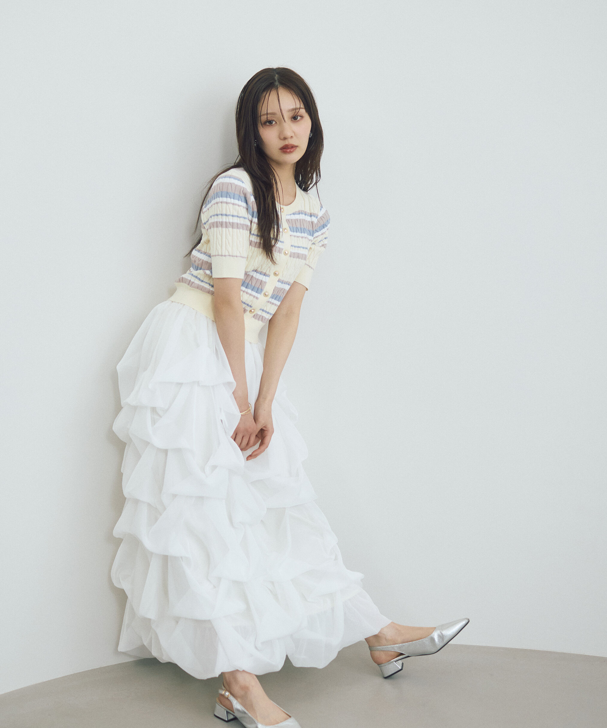 PROPORTION BODY DRESSING「＜山内ともなさんコラボ＞タックバルーンスカート 26SS」|スカート|エクリュ1