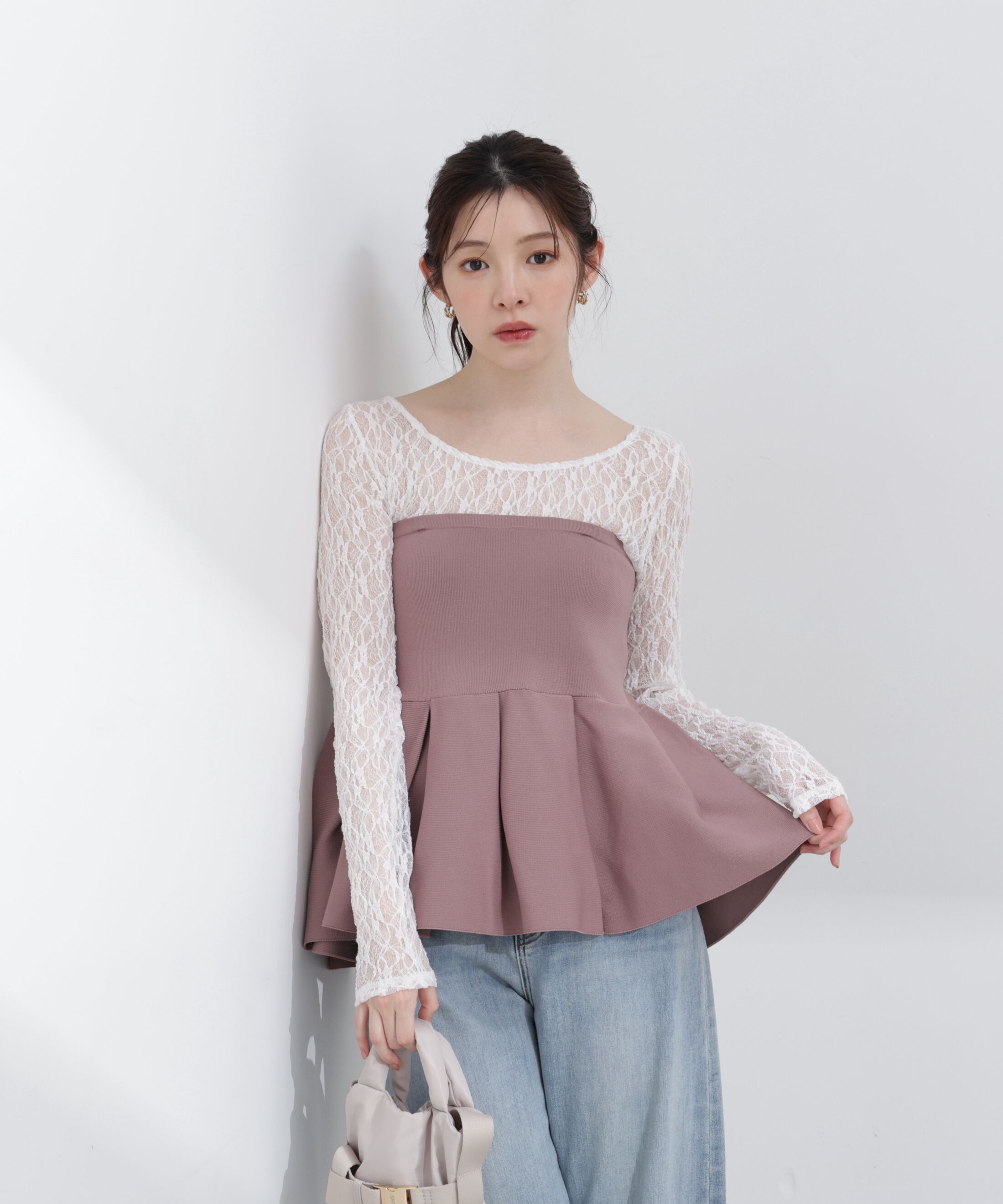 PROPORTION BODY DRESSING「〈a/mie〉ペプラムニットビスチェ 26SS」|カーディガン|