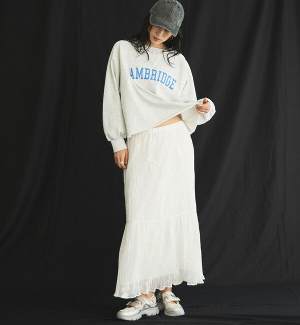 Doux archives「ワッシャー刺繍ティアードスカート」|スカート|