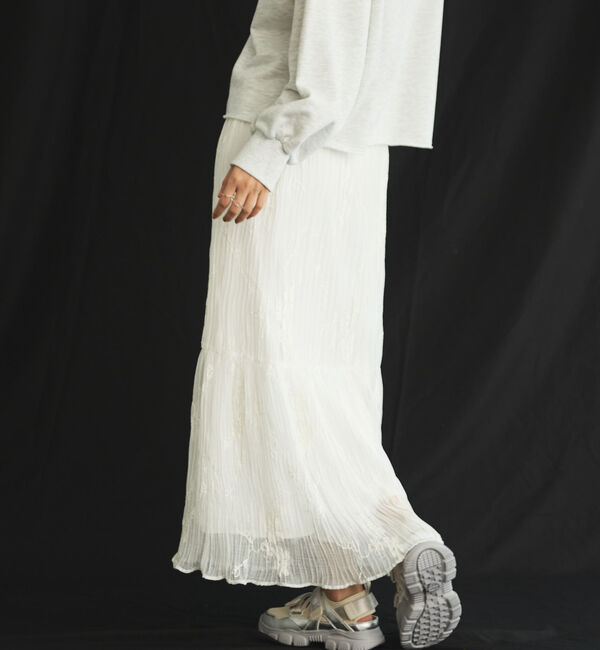 Doux archives「ワッシャー刺繍ティアードスカート」|スカート|