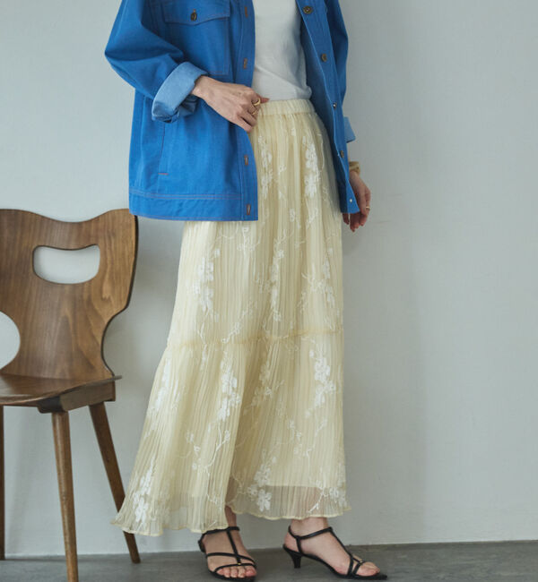 Doux archives「ワッシャー刺繍ティアードスカート」|スカート|CREAM
