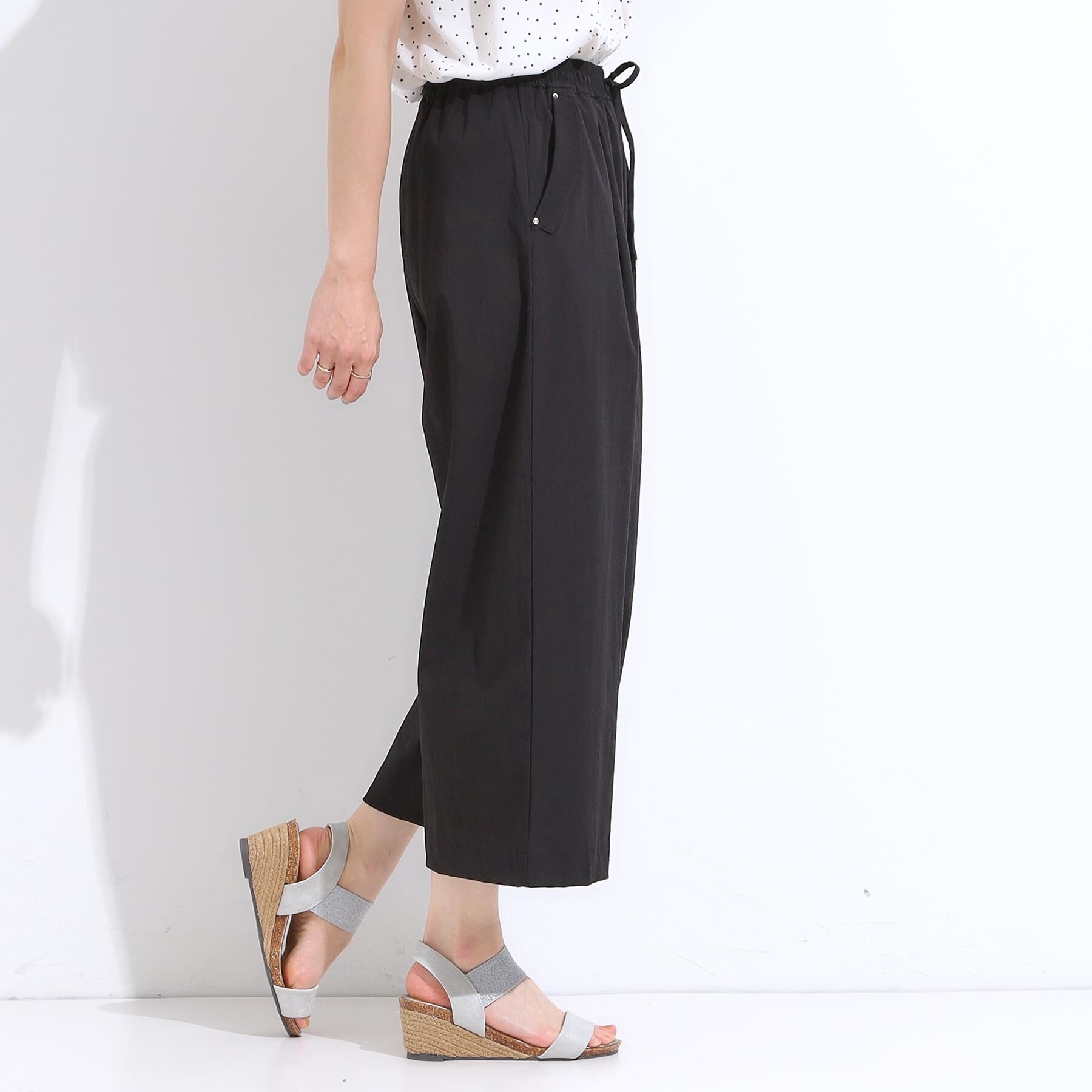 SHOO･LA･RUE「【着丈選べる】触れる度ひんやり ゆるきれい イージーワイドパンツ」|その他|