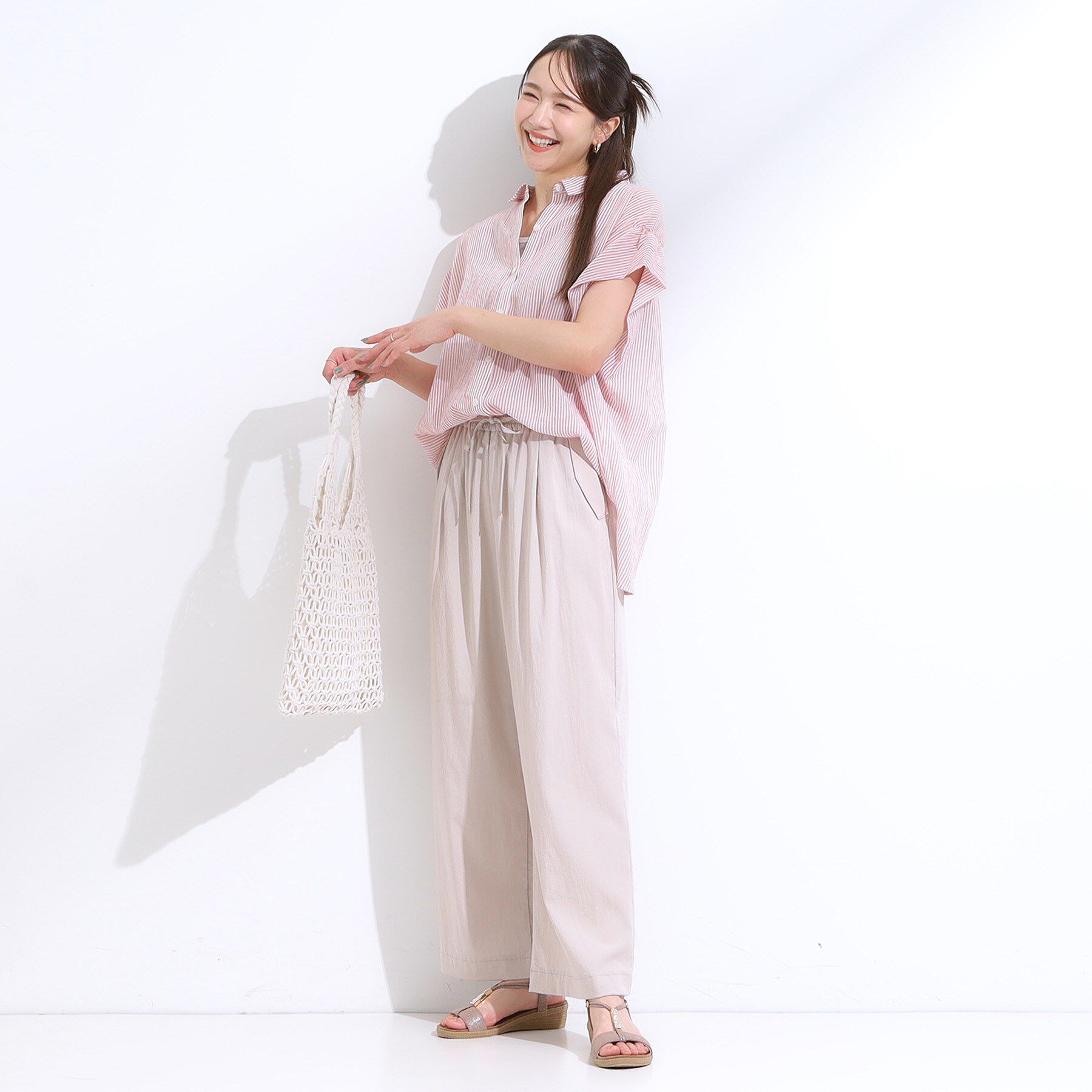 SHOO･LA･RUE「【着丈選べる】触れる度ひんやり ゆるきれい イージーワイドパンツ」|その他|