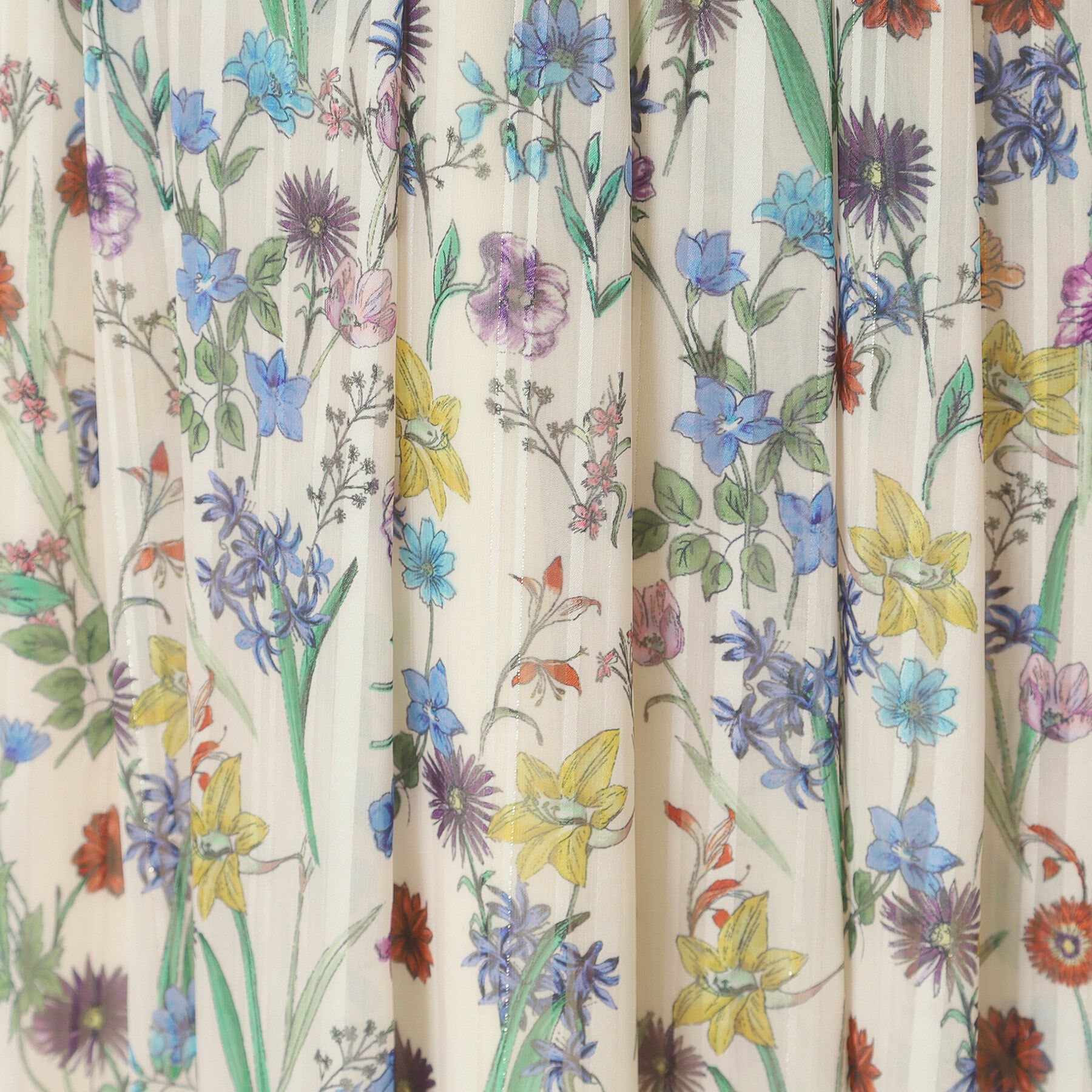 ITS&rsquo;DEMO「【手洗い可／セットアップ可】ラメストライプ花柄スカート」|スカート|