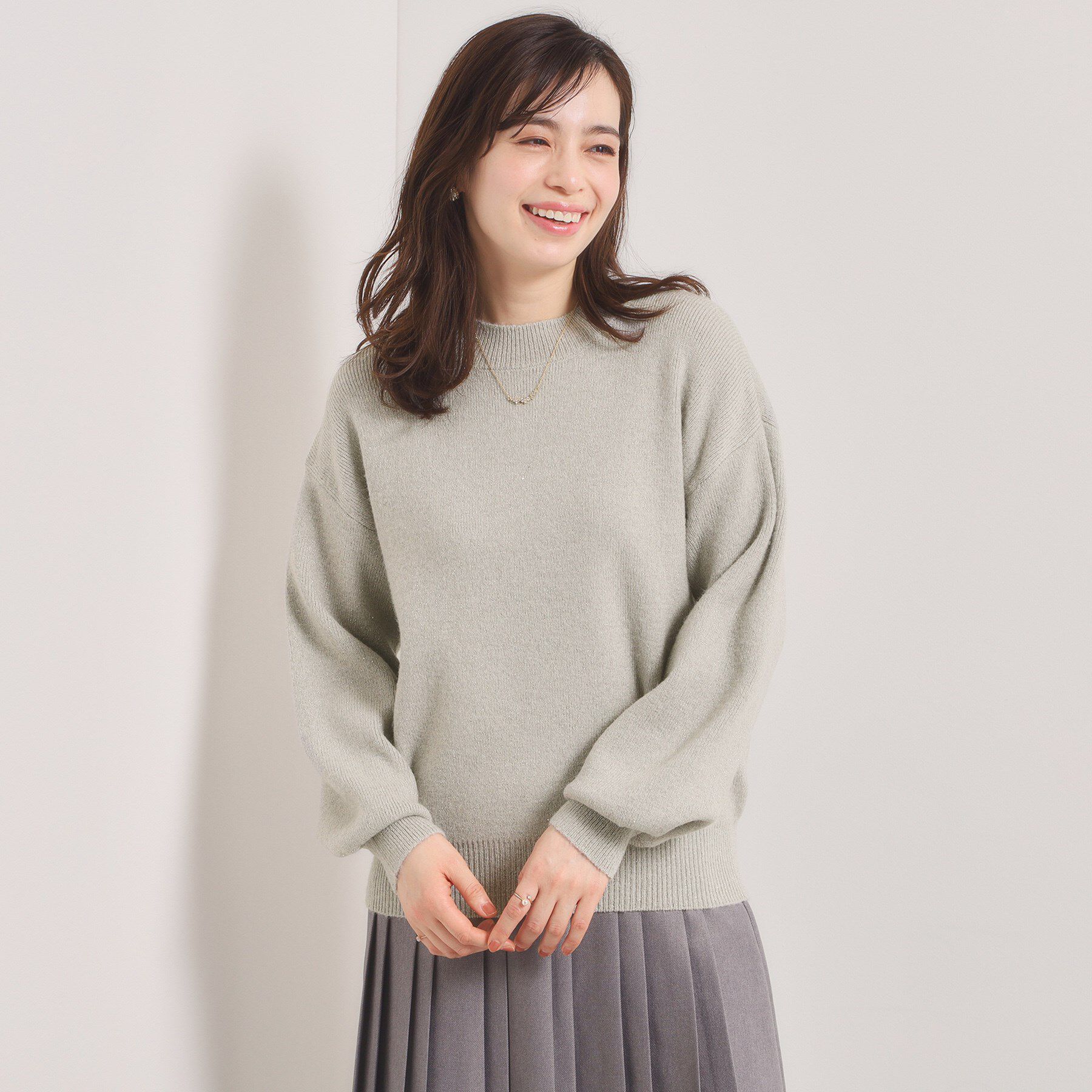 ITS&rsquo;DEMO「【手洗い可】スパンコールラメニット」|ニット・セーター|ライトグレー(011