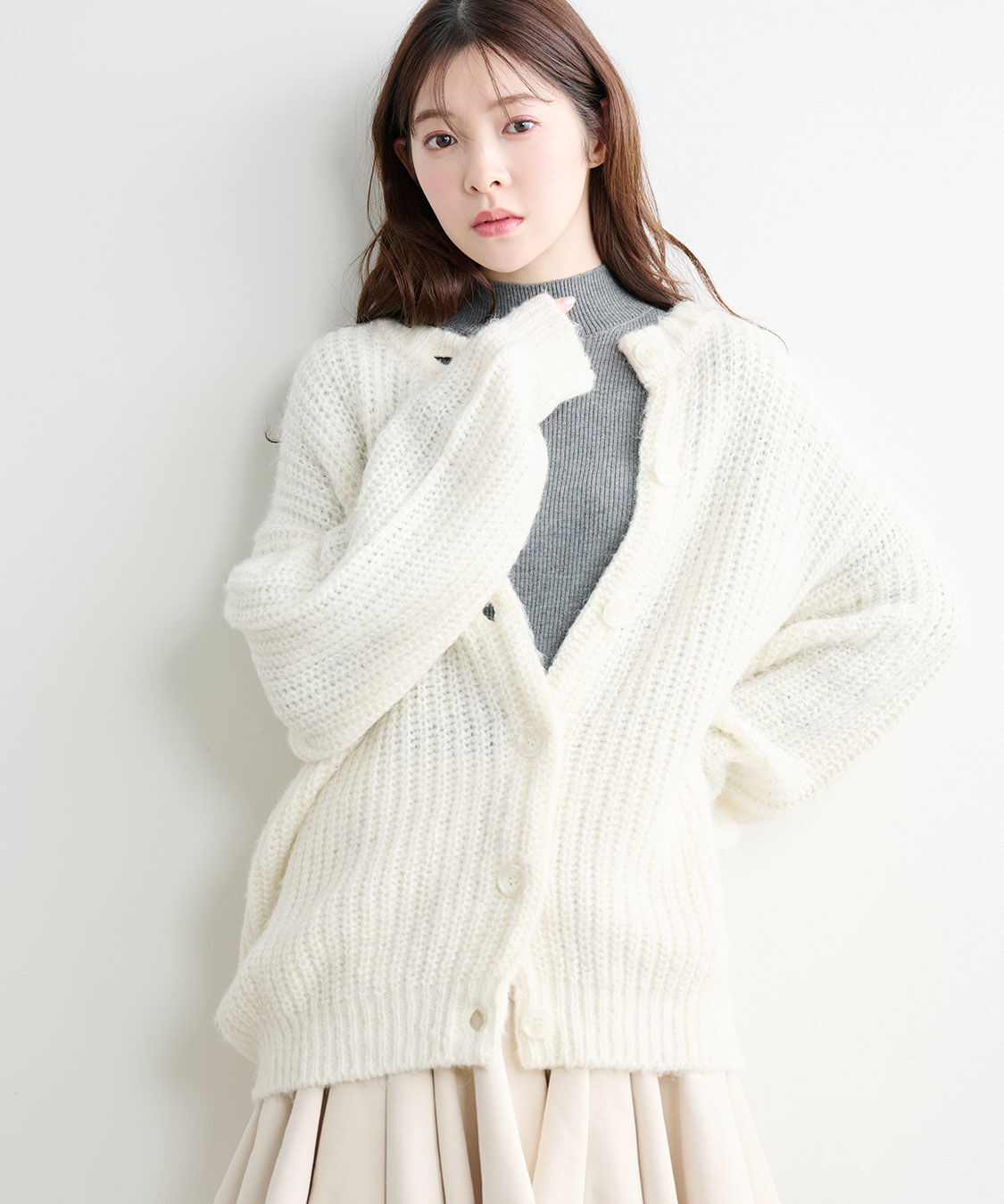 COCO DEAL「ローゲージボリュームカーディガン」|ニット・セーター|オフ