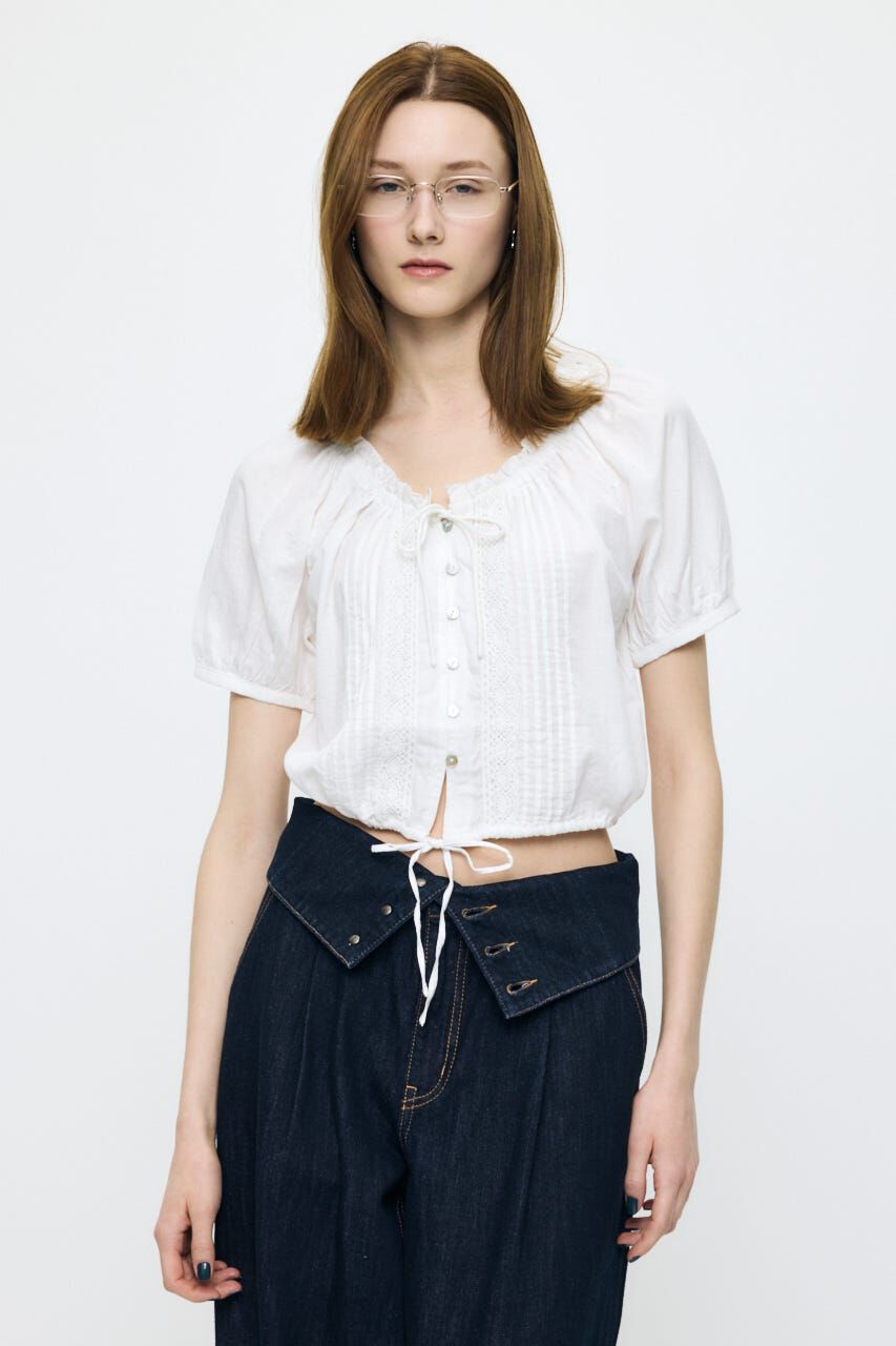 MOUSSY「SCOOP NECK PIN TUCK ブラウス」|シャツ・ブラウス|