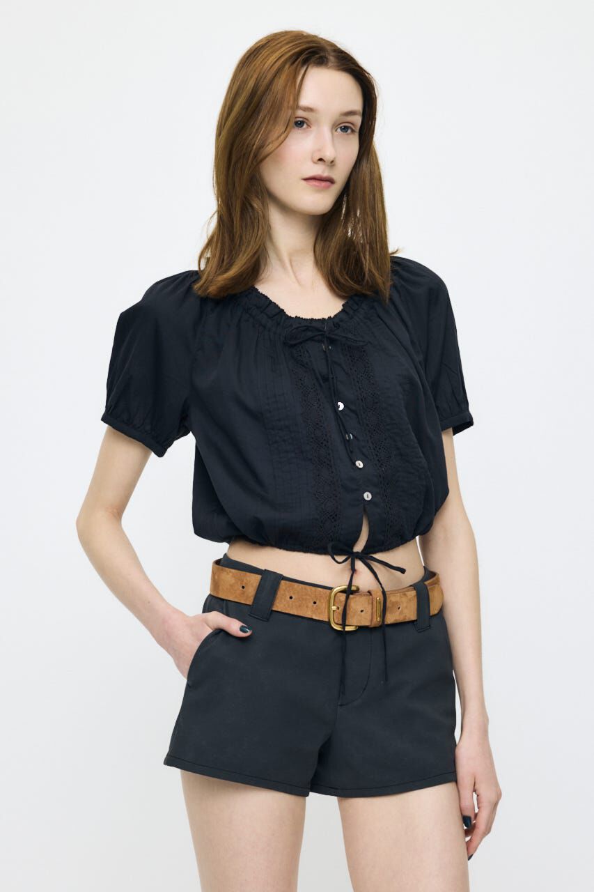 MOUSSY「SCOOP NECK PIN TUCK ブラウス」|シャツ・ブラウス|