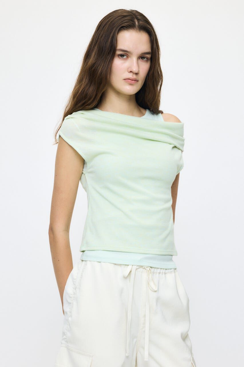 MOUSSY「LAYERED OFF SHOULDER トップス」|Tシャツ・カットソー|