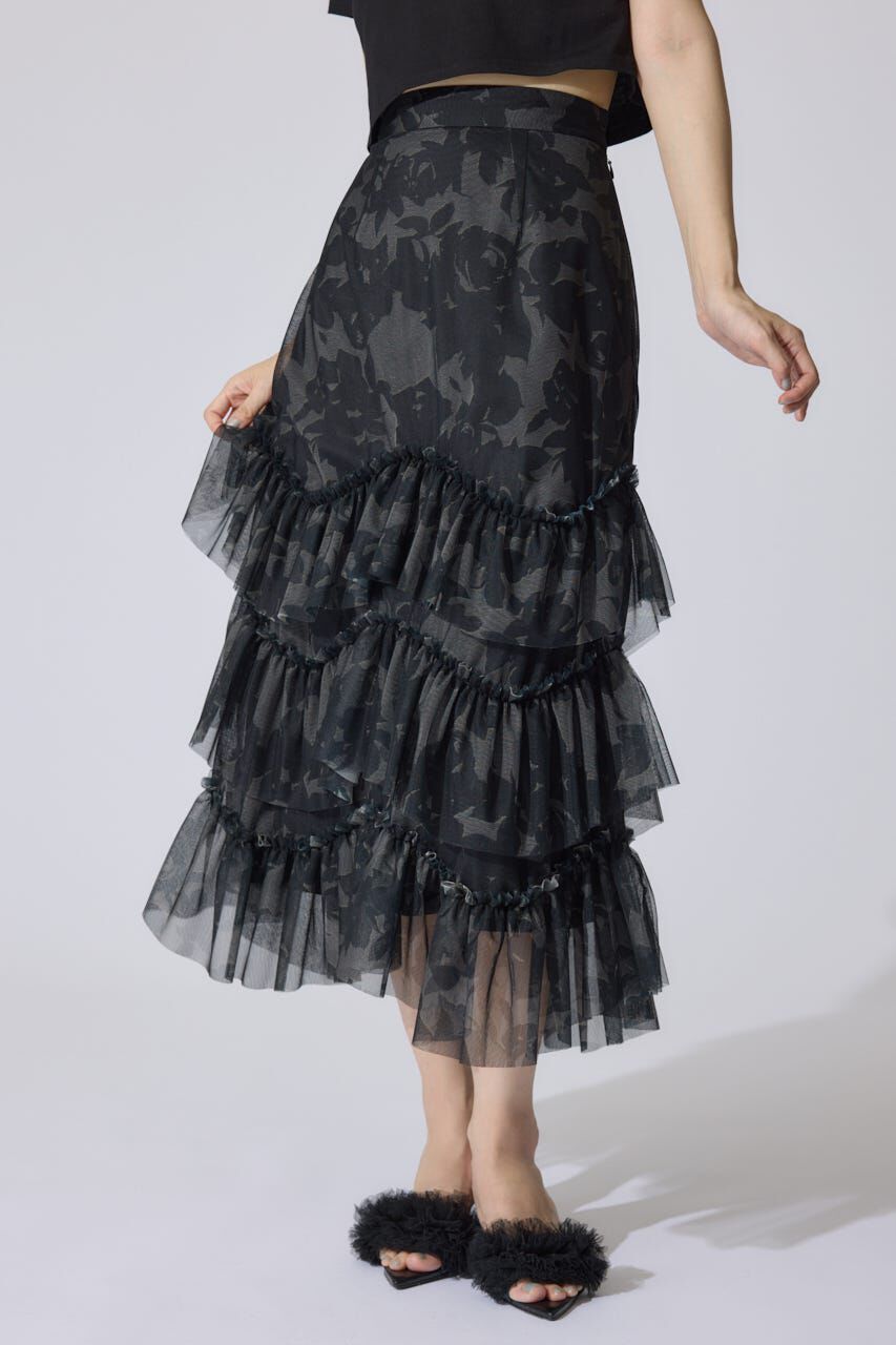 rienda「レイヤードフリルチュールティアードスカート」|スカート|
