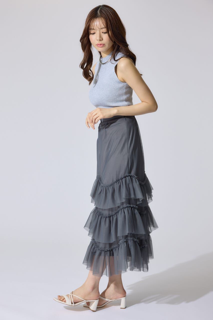 rienda「レイヤードフリルチュールティアードスカート」|スカート|