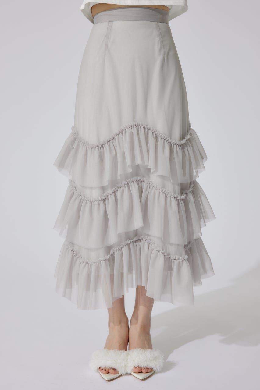 rienda「レイヤードフリルチュールティアードスカート」|スカート|