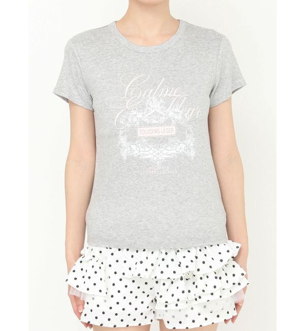 CALNAMUR「オーナメントモチーフプリントTシャツ」|Tシャツ・カットソー|