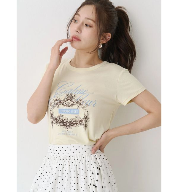 CALNAMUR「オーナメントモチーフプリントTシャツ」|Tシャツ・カットソー|