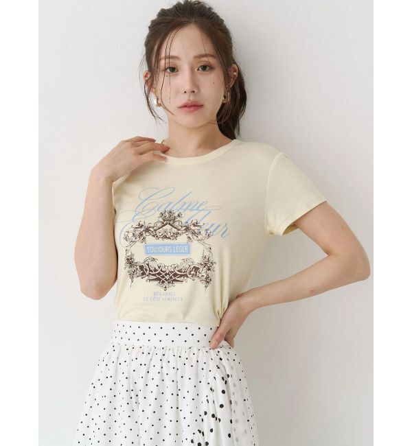 CALNAMUR「オーナメントモチーフプリントTシャツ」|Tシャツ・カットソー|