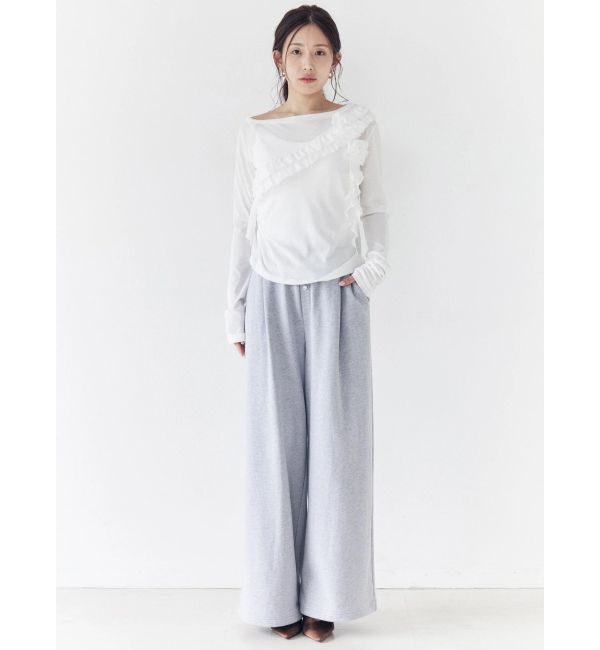 CALNAMUR「コサージュフリルオフショルトップス」|Tシャツ・カットソー|