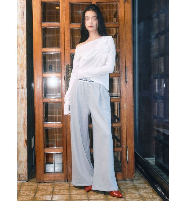 CALNAMUR「コサージュフリルオフショルトップス」|Tシャツ・カットソー|