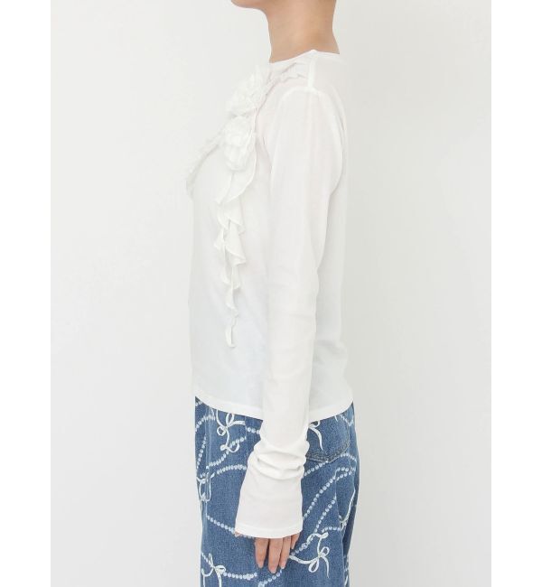 CALNAMUR「コサージュフリルオフショルトップス」|Tシャツ・カットソー|