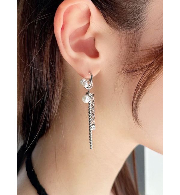 RESEXXY「パールデザインチェーンピアス」|ピアス|シルバー