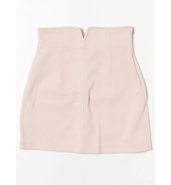 EMODA「カーブウエストミニスカート」|スカート|アイボリー