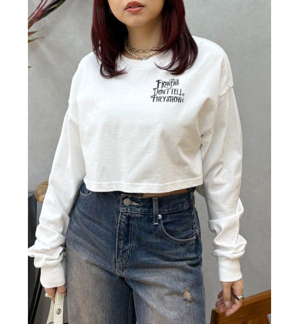 EVRIS「クロップドグラフィックロンT」|Tシャツ・カットソー|