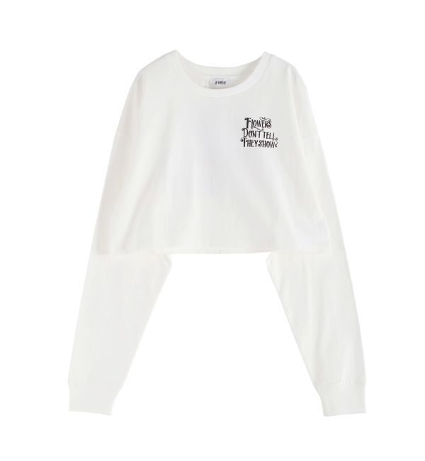 EVRIS「クロップドグラフィックロンT」|Tシャツ・カットソー|