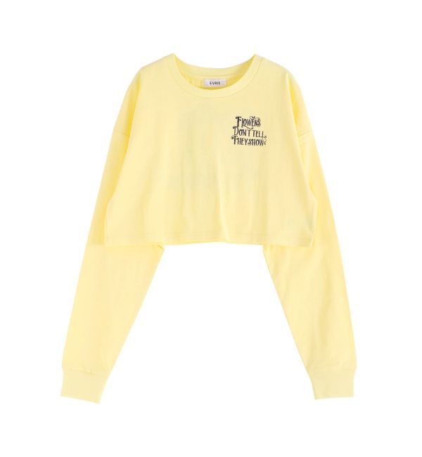 EVRIS「クロップドグラフィックロンT」|Tシャツ・カットソー|