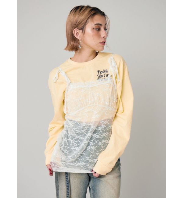 EVRIS「クロップドグラフィックロンT」|Tシャツ・カットソー|