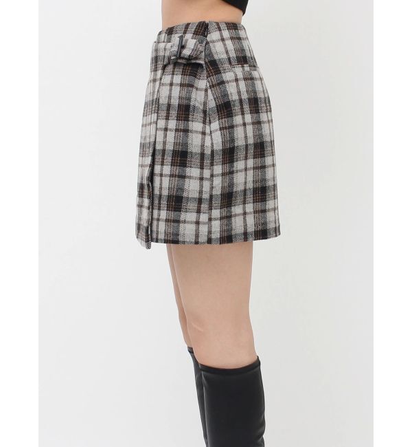 EVRIS「ラップチェックミニスカート【セットアップ着用可能】」|スカート|