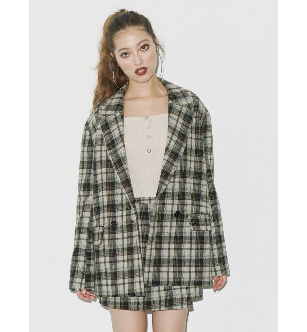 EVRIS「ラップチェックミニスカート【セットアップ着用可能】」|スカート|