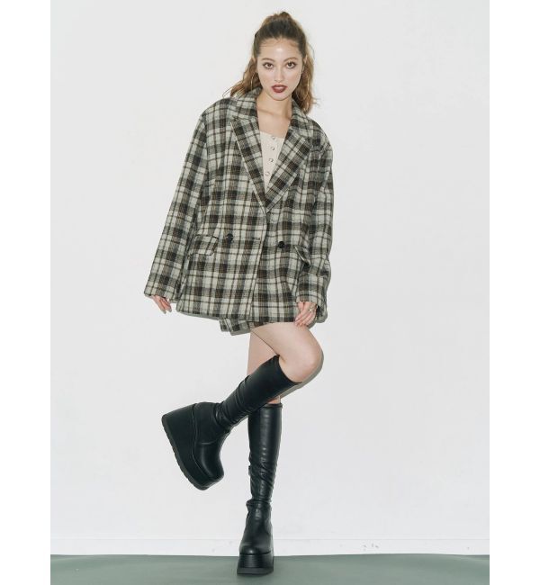 EVRIS「ラップチェックミニスカート【セットアップ着用可能】」|スカート|