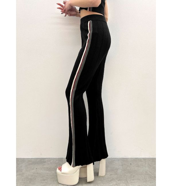 GYDA「サイドラインフレアニットパンツ」|その他|