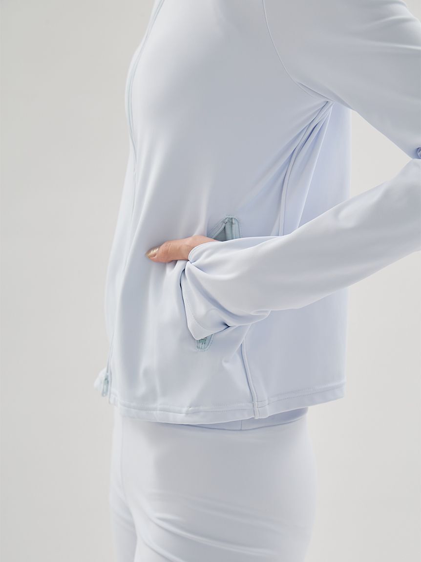 emmi yoga「【Sustainaretch】ジップアップトップス/UVカット/接触冷感」|Tシャツ・カットソー|