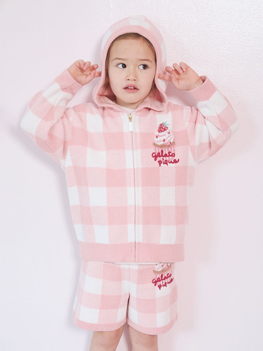 GELATO PIQUE KIDS & BABY「【KIDS】エアリーモコギンガムチェック柄パーカ」|パーカー|