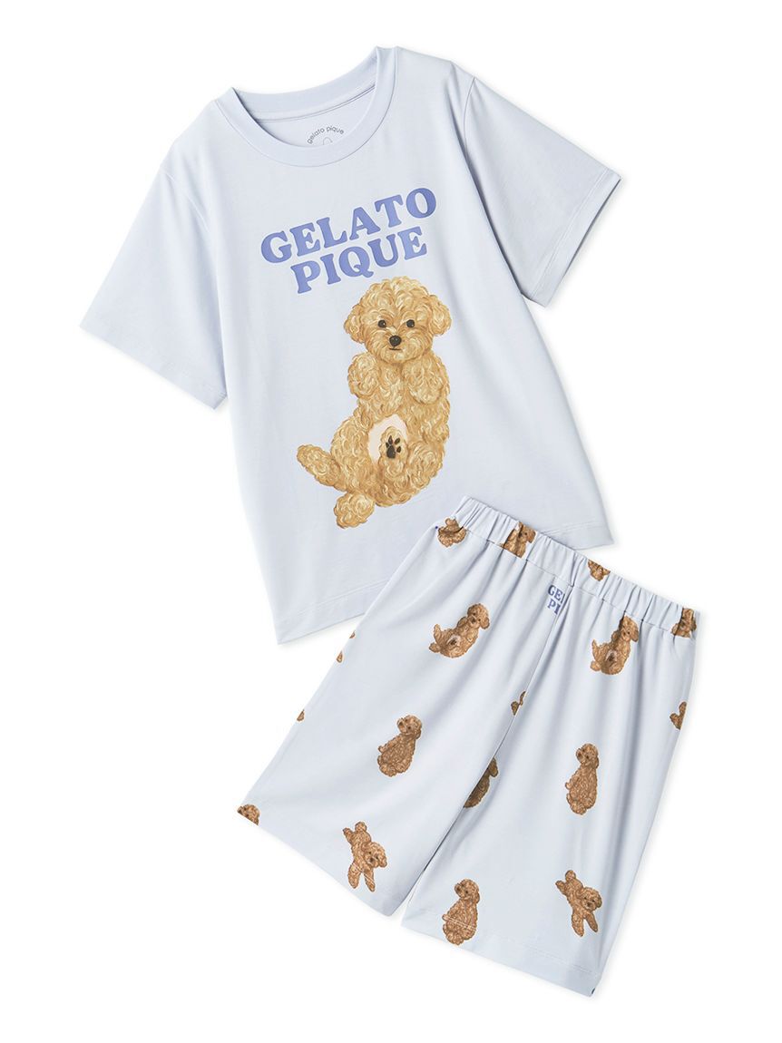GELATO PIQUE KIDS & BABY「【JUNIOR】ドッグTシャツ&ショートパンツセット」|ルームウェア|BLU