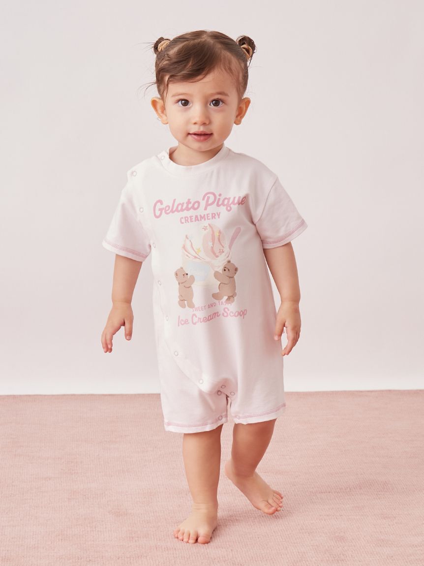 GELATO PIQUE KIDS & BABY「【BABY】アイスクリームベアワンポイントロンパース」|ロンパース|