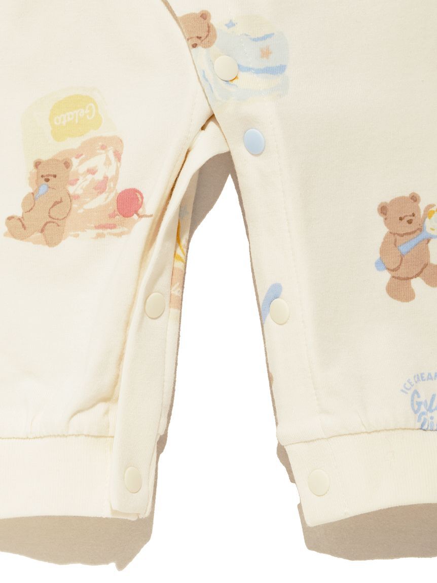 GELATO PIQUE KIDS & BABY「【新生児】アイスクリームベア柄２WAYオール」|ロンパース|